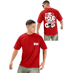 Mens Printed Round Neck Oversized Longline Drop