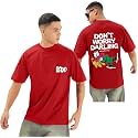Men39s Printed Round Neck Oversized Longline Drop