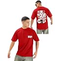 Men39s Printed Round Neck Oversized Longline Drop