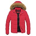 Men's Puffer Jacket Winter Coat Puffy Parka with Fur Hood Waterproof &amp; Windproof Shell Fleece lining 4 Pockets