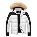 Men's Puffer Jacket Winter Coat Puffy Parka with Fur Hood Waterproof &amp; Windproof Shell Fleece lining 4 Pockets