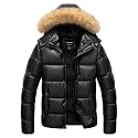 Men's Puffer Jacket Winter Coat Puffy Parka with Fur Hood Waterproof &amp; Windproof Shell Fleece lining 4 Pockets