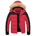 Men's Puffer Jacket Winter Coat Puffy Parka with Fur Hood Waterproof &amp; Windproof Shell Fleece lining 4 Pockets