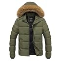 Men's Puffer Jacket Winter Coat Puffy Parka with Fur Hood Waterproof &amp; Windproof Shell Fleece lining 4 Pockets
