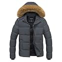 Men's Puffer Jacket Winter Coat Puffy Parka with Fur Hood Waterproof & Windproof Shell Fleece lining 4 Pockets