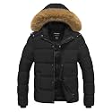 Men's Puffer Jacket Winter Coat Puffy Parka with Fur Hood Waterproof &amp; Windproof Shell Fleece lining 4 Pockets