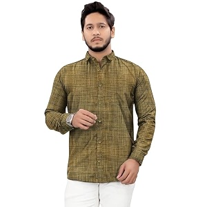 Mens Pure Khadi Cotton Full Sleeves Striped