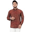 Men39s Pure Khadi Cotton Full Sleeves Striped