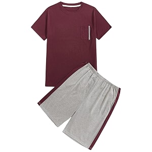 Mens Pyjama Set T-Shirt and Shorts