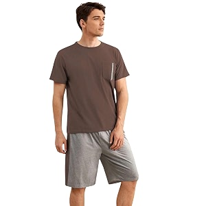 Mens Pyjama Set T-Shirt and Shorts