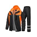 Men's Rain Suit High Visibility Reflective Work Rain Jacket Pants for All Sport Farm Fishing Motorcycle