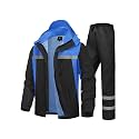 Men's Rain Suit High Visibility Reflective Work Rain Jacket Pants for All Sport Farm Fishing Motorcycle