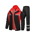 Men's Rain Suit High Visibility Reflective Work Rain Jacket Pants for All Sport Farm Fishing Motorcycle