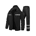Men's Rain Suit High Visibility Reflective Work Rain Jacket Pants for All Sport Farm Fishing Motorcycle