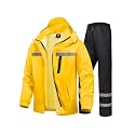 Men's Rain Suit High Visibility Reflective Work Rain Jacket Pants for All Sport Farm Fishing Motorcycle
