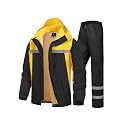 Men's Rain Suit High Visibility Reflective Work Rain Jacket Pants for All Sport Farm Fishing Motorcycle