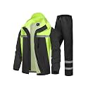 Men's Rain Suit High Visibility Reflective Work Rain Jacket Pants for All Sport Farm Fishing Motorcycle