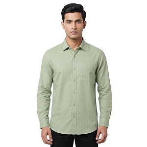 Mens Regular Fit 100 Cotton Solid Casual
