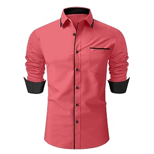 Mens Regular Fit Casual Shirt Solid Pattern