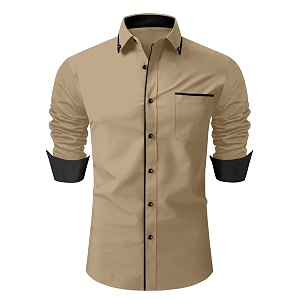 Mens Regular Fit Casual Shirt Solid Pattern