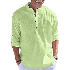 Mens Regular Fit Cotton Blend Casual Kurta
