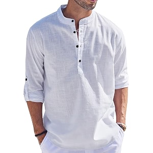 Mens Regular Fit Cotton Blend Casual Kurta