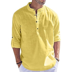Mens Regular Fit Cotton Blend Casual Kurta