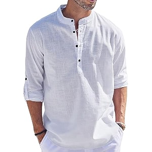 Mens Regular Fit Cotton Blend Casual Kurta