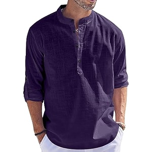 Mens Regular Fit Cotton Blend Casual Kurta