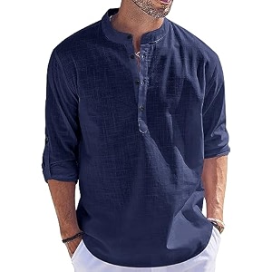 Mens Regular Fit Cotton Blend Casual Kurta