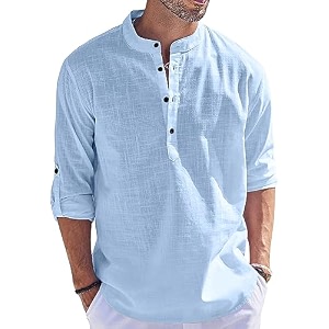 Mens Regular Fit Cotton Blend Casual Kurta