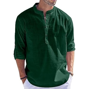 Mens Regular Fit Cotton Blend Casual Kurta