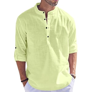 Mens Regular Fit Cotton Blend Casual Kurta