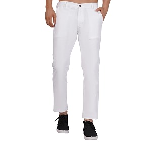 Mens Regular Fit Linen Trousers Slim