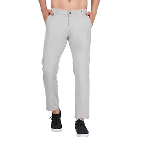 Mens Regular Fit Linen Trousers Slim