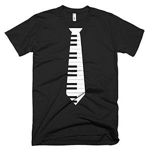 Mens Regular Fit Piano Graphic Printed T-Shirt