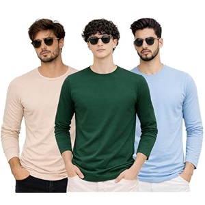 Mens Regular Fit Plain Full Sleeve T-