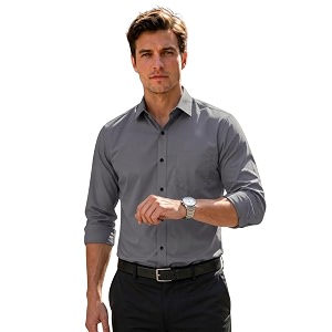 Mens Regular Fit Solid Pattern Cotton Shirt