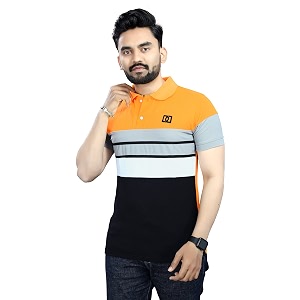 Mens Regular Fit Striped Polo T-Shirts