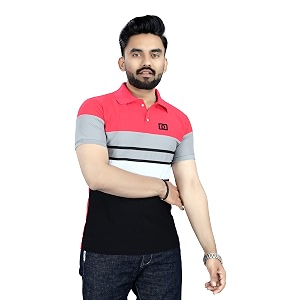 Mens Regular Fit Striped Polo T-Shirts