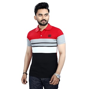 Mens Regular Fit Striped Polo T-Shirts