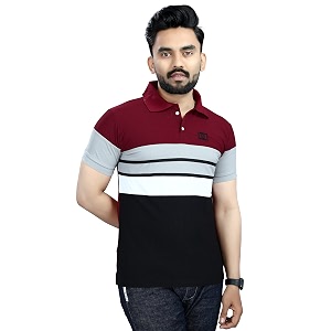 Mens Regular Fit Striped Polo T-Shirts