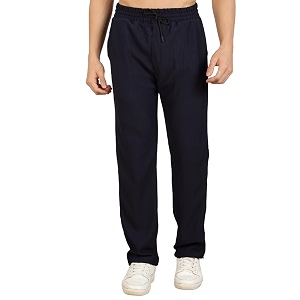 Mens Regular Fit Textured Trousers with Elastic