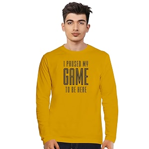 Mens Regular Fit Tshirt I Paused My