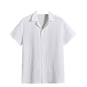 Mens Relaxed Fit Striped Short Sleeve Button-Down