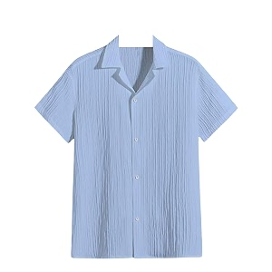 Mens Relaxed Fit Striped Short Sleeve Button-Down