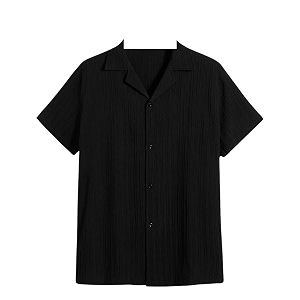Mens Relaxed Fit Striped Short Sleeve Button-Down