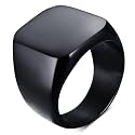 Men39s Rings Stainless Steel Square Signet Rings