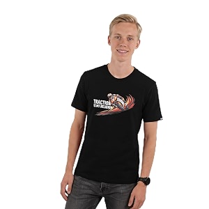 Mens Round Neck Graphic Printed T-Shirt Red
