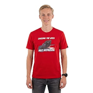 Mens Round Neck Graphic Printed T-Shirt Red